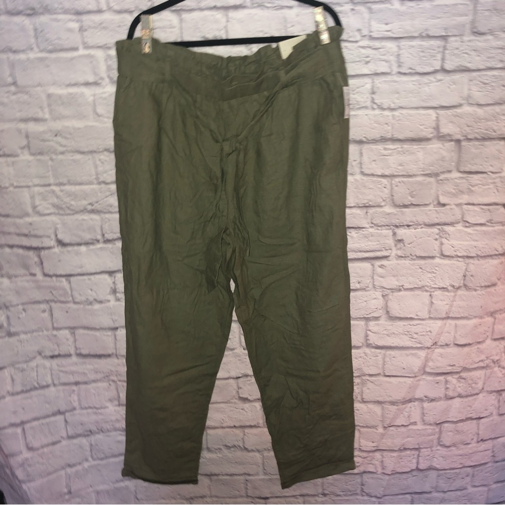Green Pants with Tie Belt